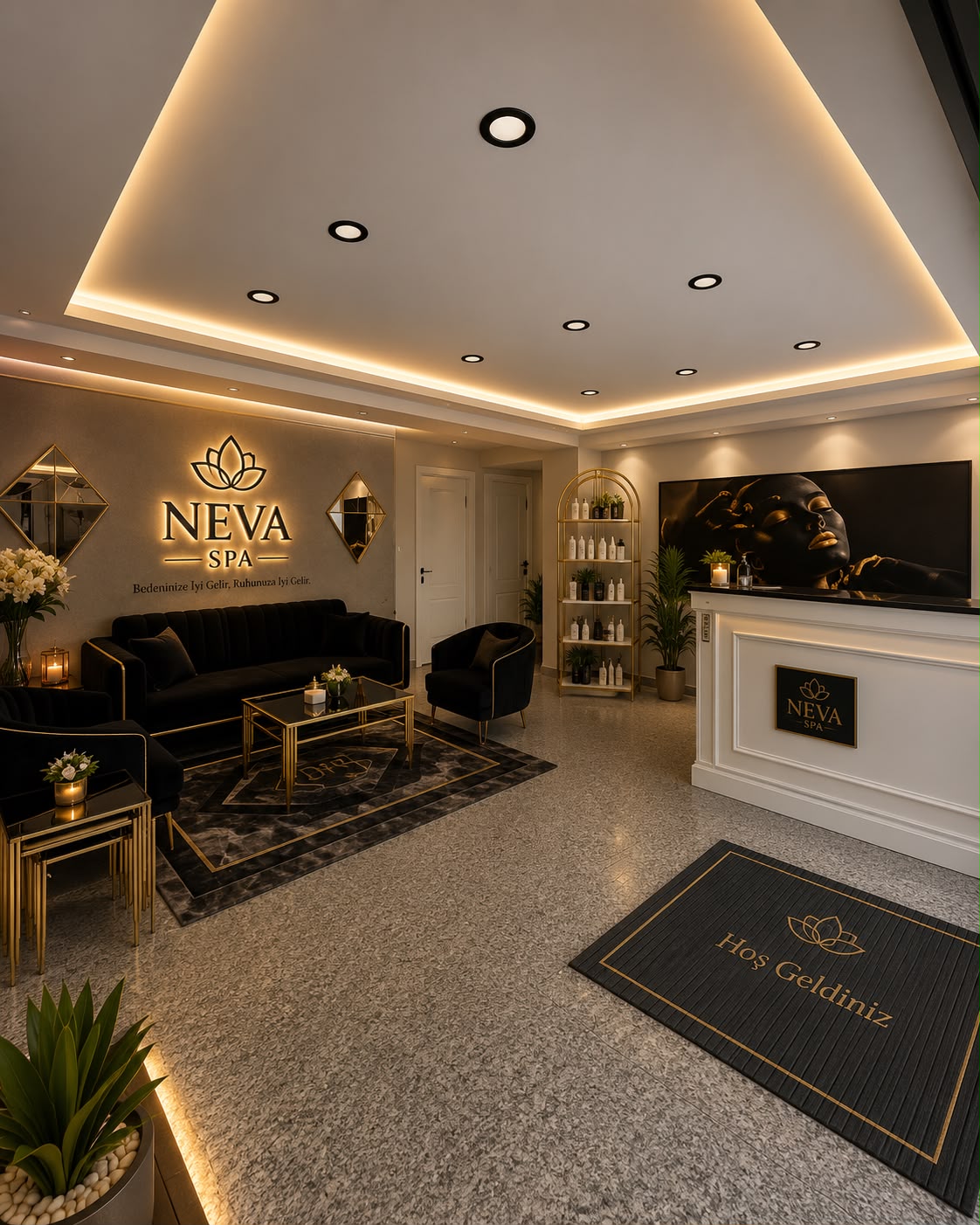 Neva Spa Çekmeköy resepsiyon ve karşılama alanı